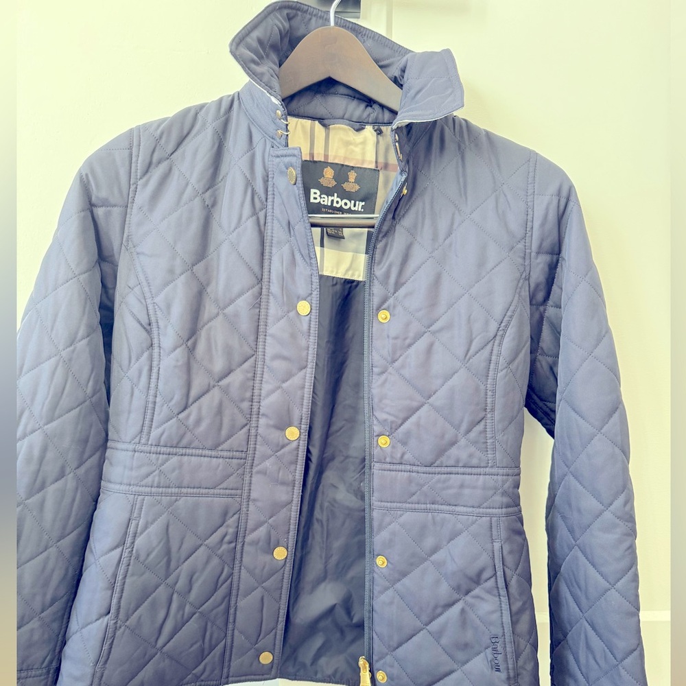 Almost New Barbour Jacket - 4 Navy